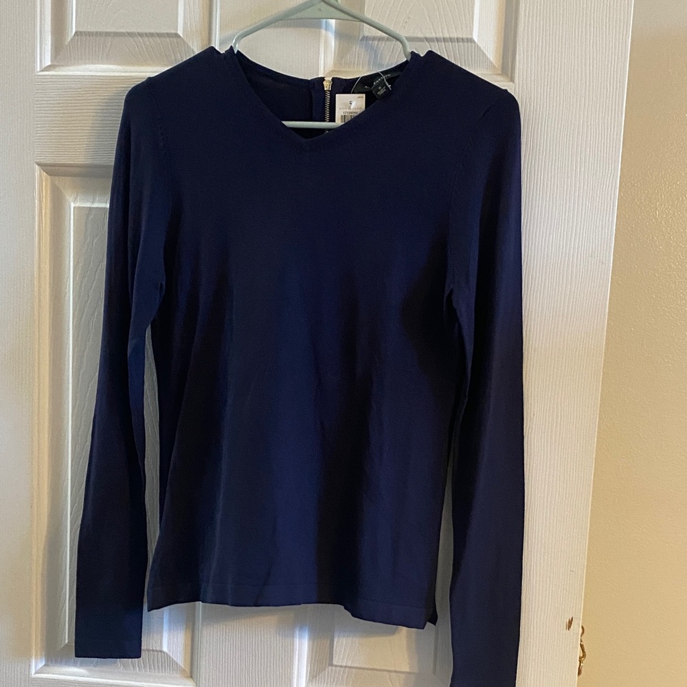 Ann Taylor Navy Blue Women's Long Sleeve Top